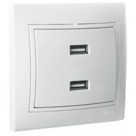 Caricatore doppio USB Ingresso monoblocco serie Europa 230V Uscita USB 5V 4200mA SOLERA ERP2USBU