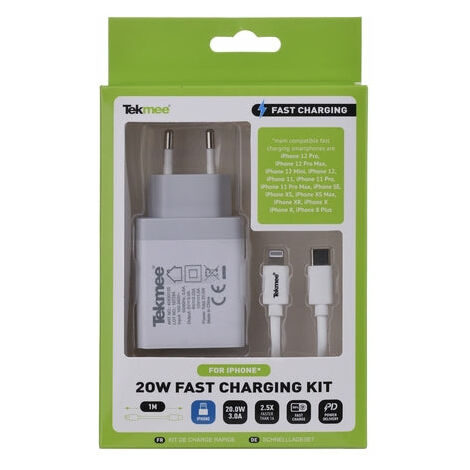 CARICATORE PRESA USB C + CAVO IPHONE 1MT