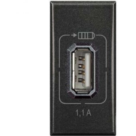 Caricatore USB 1 Prese 1 Posto Bticino Axolute Scura HS4285C1