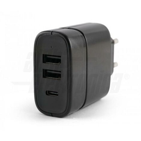 Caricatore usb 15w 2 porte tipo a e 1 tipo c alpha elettronica kd525