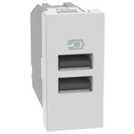 Caricatore USB con due porte tipo A Bticino MatixGo JW4191AA BIANCO
