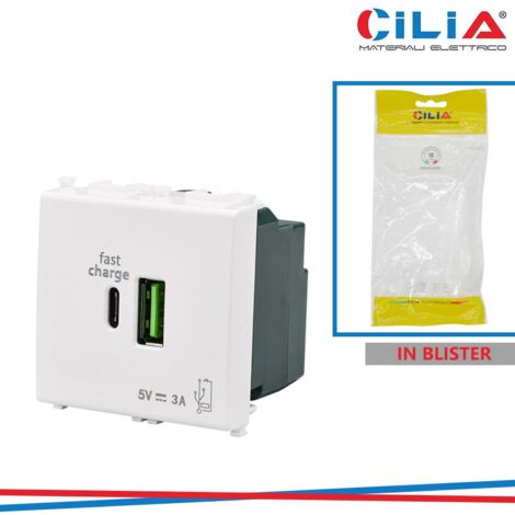 CARICATORE USB + TYPE C VMR PLN BIANCO CILIA