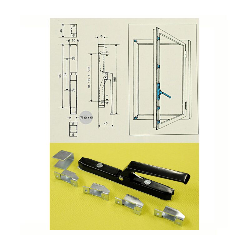 Image of Cariglione maniglia cremonese doppia azione ibfm art 429 per asta quadra da 10mm