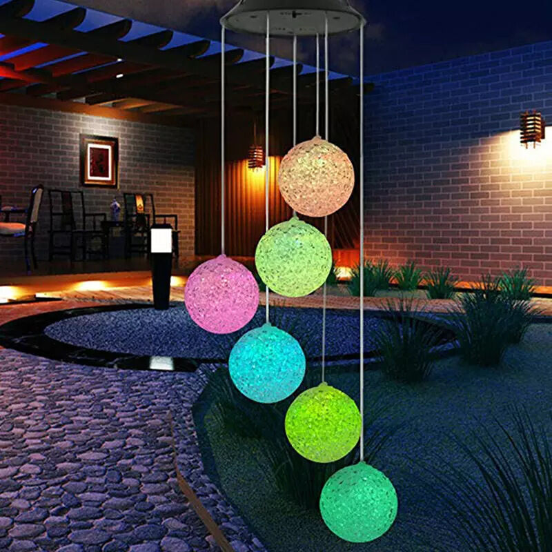 Carillon à led Solaire à Spirales à Changement De Couleur pour Jardin Décoration Extérieure Romantique pour Terrasse, Jardin avec Crochet Fête des