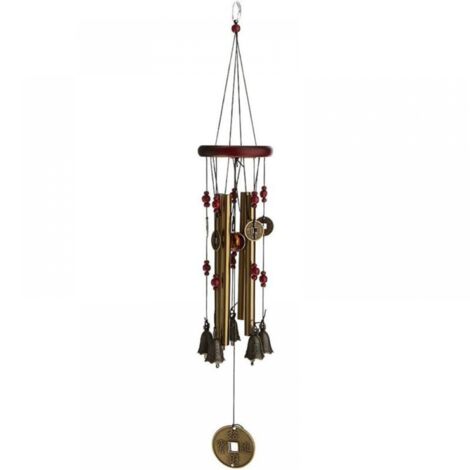 Carillon à vent, 4 tuyaux, 5 cloches, carillon à vent