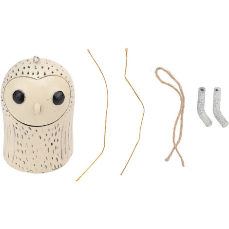 Carillon à Vent Animaux en Résine Rustique Fait Main - Décoration de Jardin Naturelle Hibou