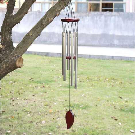 Carillon à Vent avec Son Apaisant Et Relaxant, 6 Tubes en Aluminium Carillon à Vent Carillons de Vent pour Extérieur pour Maison, Jardin, Cour, Balcon, Décoration Intérieure-RAPANDA
