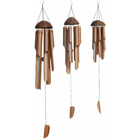 Carillon à vent bambou - Marron 30 cm