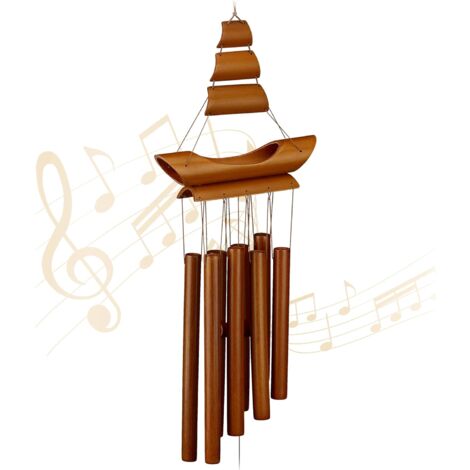 Carillon à Vent Bambou, Marron, 70 x 18 x 6 cm