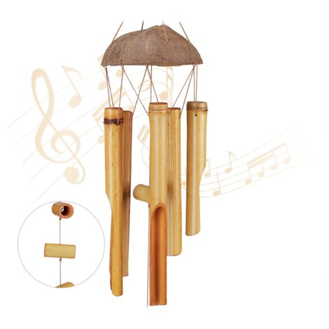 Carillon à vent en bambou, carillon en bois, résistant aux intempéries, pour balcon, jardin, beau son, décoration Feng Shui