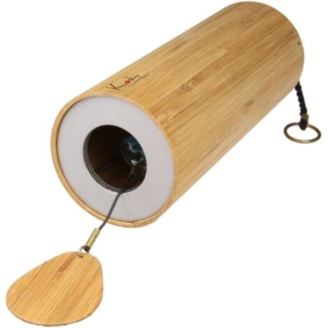Carillon à Vent Koshi Aqua - 1 Pièce - Bambou et Métal Argenté - Mélodie Eau - Instrument de Musique - Intérieur et Jardin