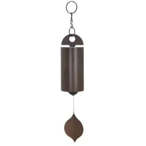 Carillon à Vent Style Rétro Design Feuille Antique - Décoration Métallique pour Jardin et Extérieur