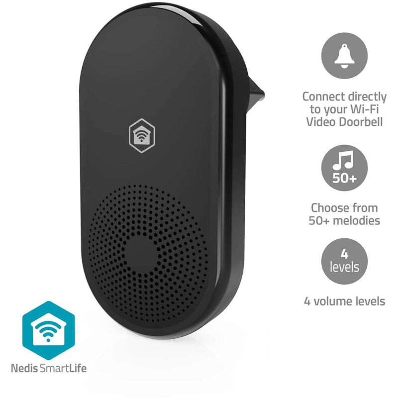 Carillon De Porte Smartlife Rf, Fréquence 433 Mhz Accessoires Pour: Wificdp11bk Wificdp21bk Wificdp31bk Alimentation S Carillon De Porte Smartlife Rf, Fréquence 433 Mhz Accessoires Pour: Wificdp11bk Wificdp21bk Wificdp31bk Alimentation S