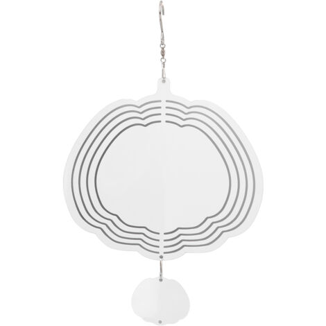 Carillon de Vent Blanc Décoratif Résistant aux Intempéries pour Arbre Mur Lampe Motif Citrouille