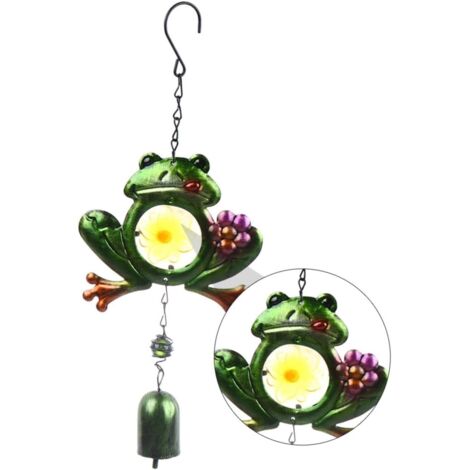 Carillon decorativo in metallo con motivo a rana, ideale per giardino esterno