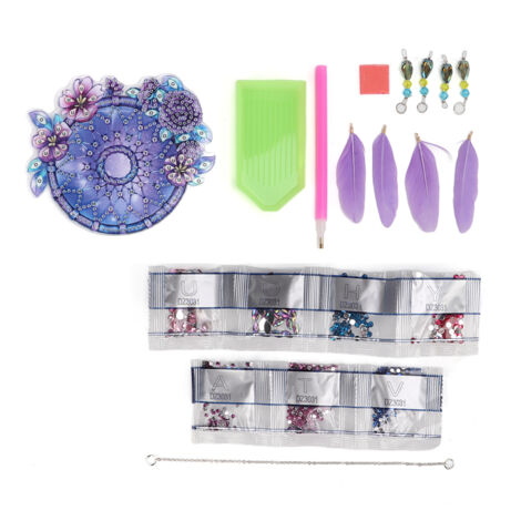 Carillon DIY à Peindre Strass - Forme Attrape-Rêves pour Décoration Fenêtre, Voiture ou Porte