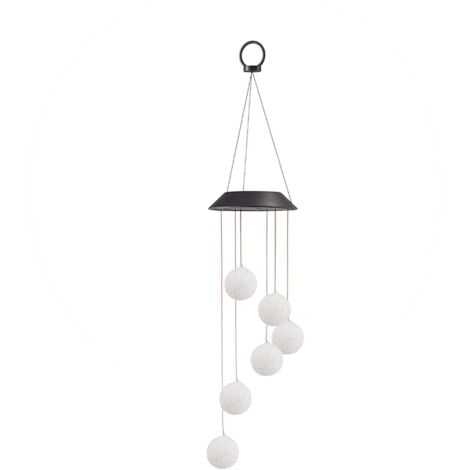 Carillon éolien à boule multicolore RGB à clignotement lent, alimenté par LED solaire intégrée, pour intérieur/extérieur, 5 cm