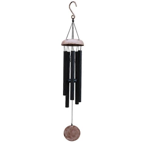 Carillon éolien d'extérieur, avec 5 tubes en aluminium, carillon en bois pour commémorer le temps, le meilleur cadeau pour la décoration de jardin.