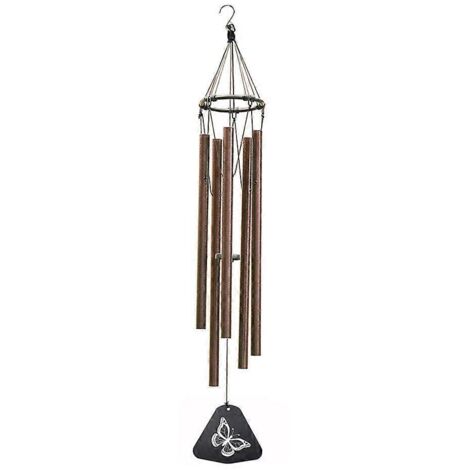 Carillon éolien d'extérieur, avec 5 tubes en aluminium, carillon en bois pour commémorer le temps, le meilleur cadeau pour la décoration de jardin.