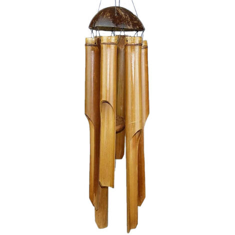 Carillon éolien en bambou style tuyau de casserole coco suspendu jardin carillon  éolien commerce équitable mobile design naturel ou brûlé 35 cm -  Canada