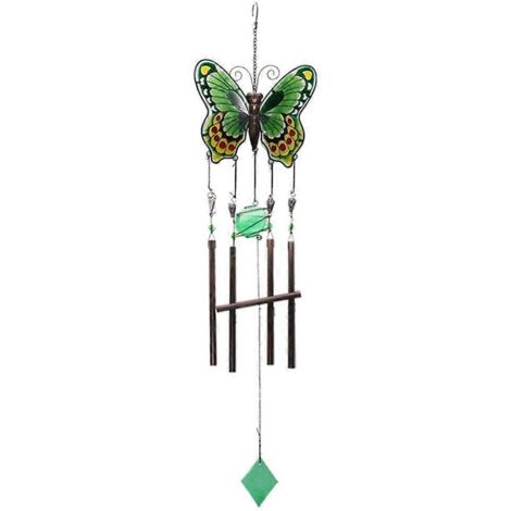 Carillon éolien en métal, décoration de jardin extérieur, pendentif suspendu, cadeau vert--