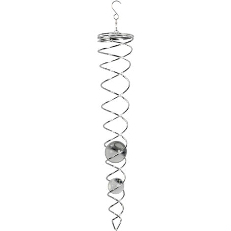 Carillon éolien TWISTER avec deux boules - env. 43 cm - spirale / tourbillon à suspendre (grand)