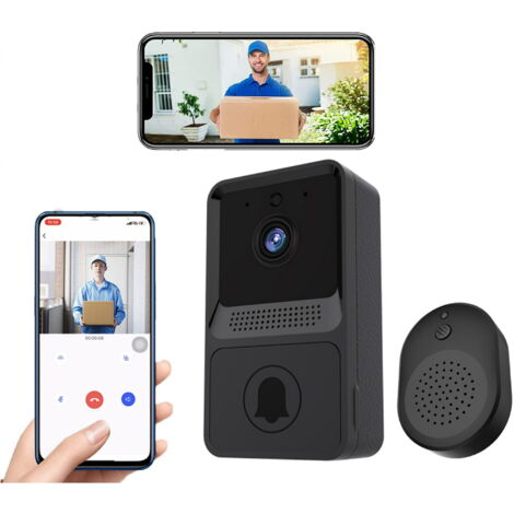 ANPVIZ Carillon et sonnette Sonnette sans fil intelligente Sonnette vidéo Wi-Fi Caméras de sonnette HD 1080P avec détecteur de mouvement de vision nocturne Stockage cloud audio bidirectionnel