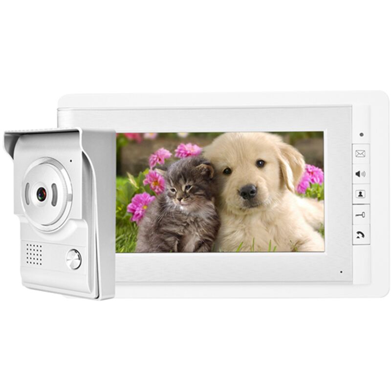 Rapanda - Carillon et sonnette,Système d'interphone vidéo intelligent hd tft-lcd 7 couleurs (prise V70C l + eu 100-240 v)