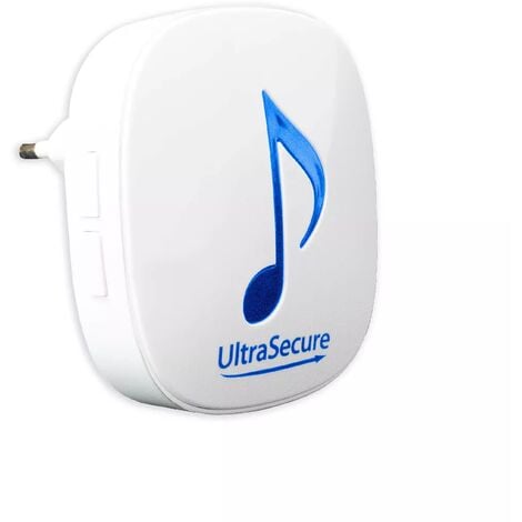 ULTRA SECURE Carillon R supplémentaire sans-fil - Portée 600 mètres / 35 mélodies / volume réglable / flashs (DA600+)