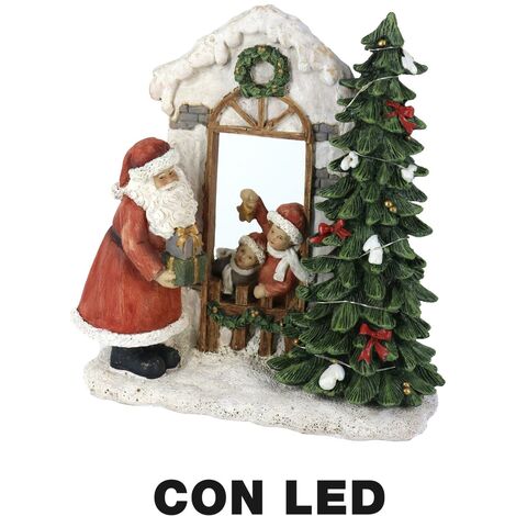 Carillon resina babbo natale con led rosso cm22x9,5h22,5