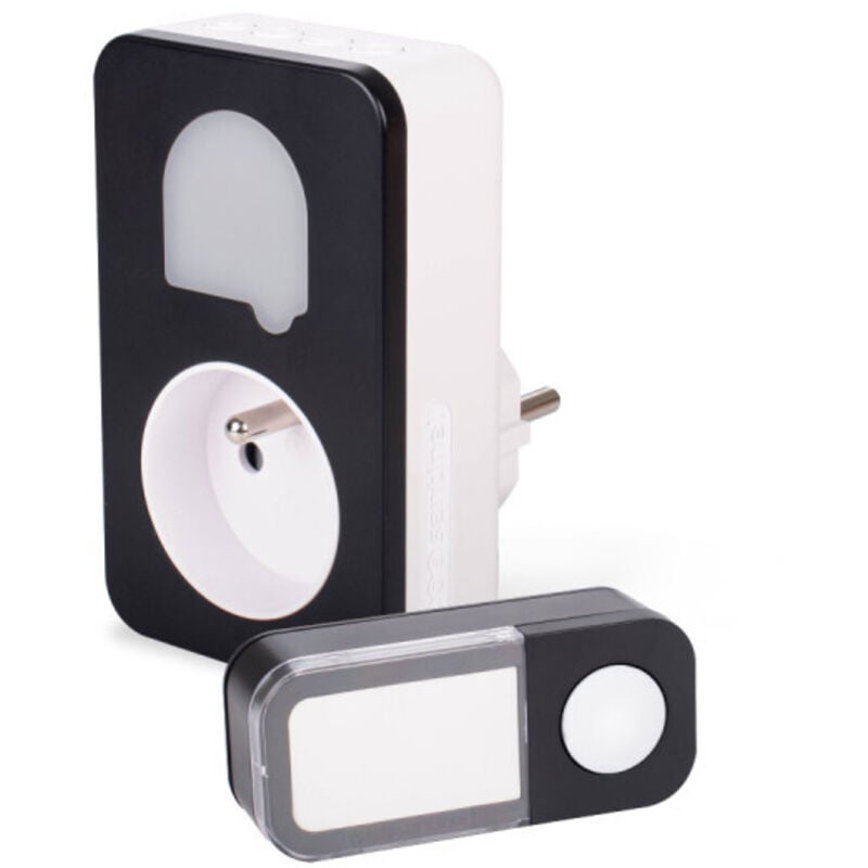 Scs Sentinel - Carillon sans fil et sans pile avec prise intégrée Sone + black. Garantie 3 ans