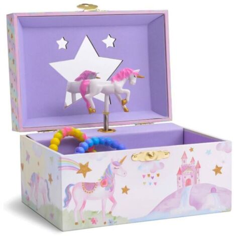 Carillon unicorno, con contenitore per gioielli, multifunzione, 14,510,58,5 cm, multicolore