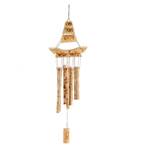 Rdutuok Carillon éolien en bambou - Cadeau commémoratif - Carillon éolien  en bois - Grand carillon intérieur et extérieur - 81 cm - Pour jardin,  cour, terrasse et décoration d'intérieur : : Jardin