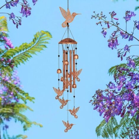 Carillons Éoliens Extérieur Forme Colibri Métal Décoratif Jardin Cadeaux Anniversaire Pendaison Crémaillère Fêtes