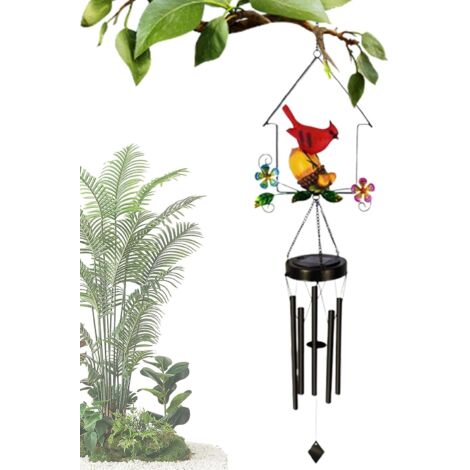 Carillons Éoliens Solaires Pour Extérieur - Ornements Avec Design D'Oiseaux