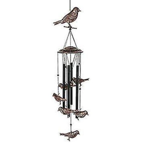 carillons Oliens En Forme De Pigeon, Carillons Pour Oiseaux - 4 Tubes Creux En Mtal - 6 Gadgets De Carillon Olien Avec Crochets En S Pour Intrieur