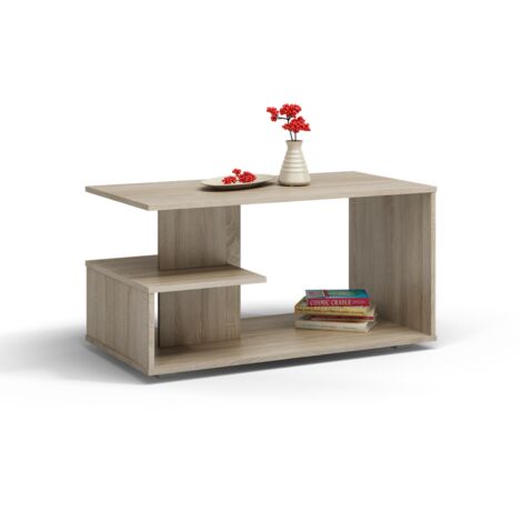 CARINA  Contemporary coffee table 91x51x40 living room/office with niches
