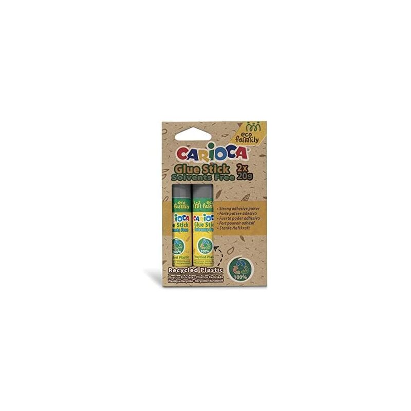Image of Carioca - confezione da 2 stick di colla eco family 20gr