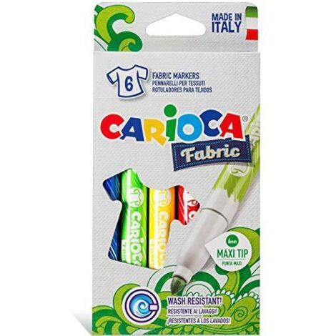 Carioca rotulador fabric especial tejidos colores - caja de 6