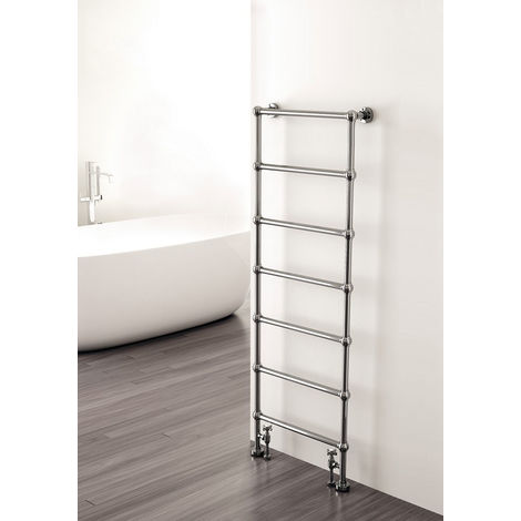 Carisa Victoria Floor Standing Traditional Heated Towel Rail 1340mm H x 500mm W Chrome