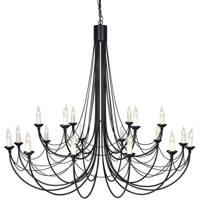 Elstead - Carisbrooke - 18 Light Candle Chandelier Black