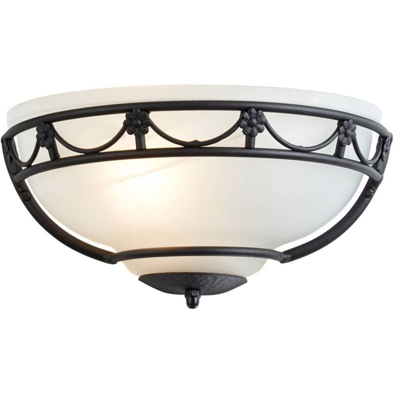 Elstead Carisbrooke - 1 Leichte Innenwand-uplighter Schwarz, E27