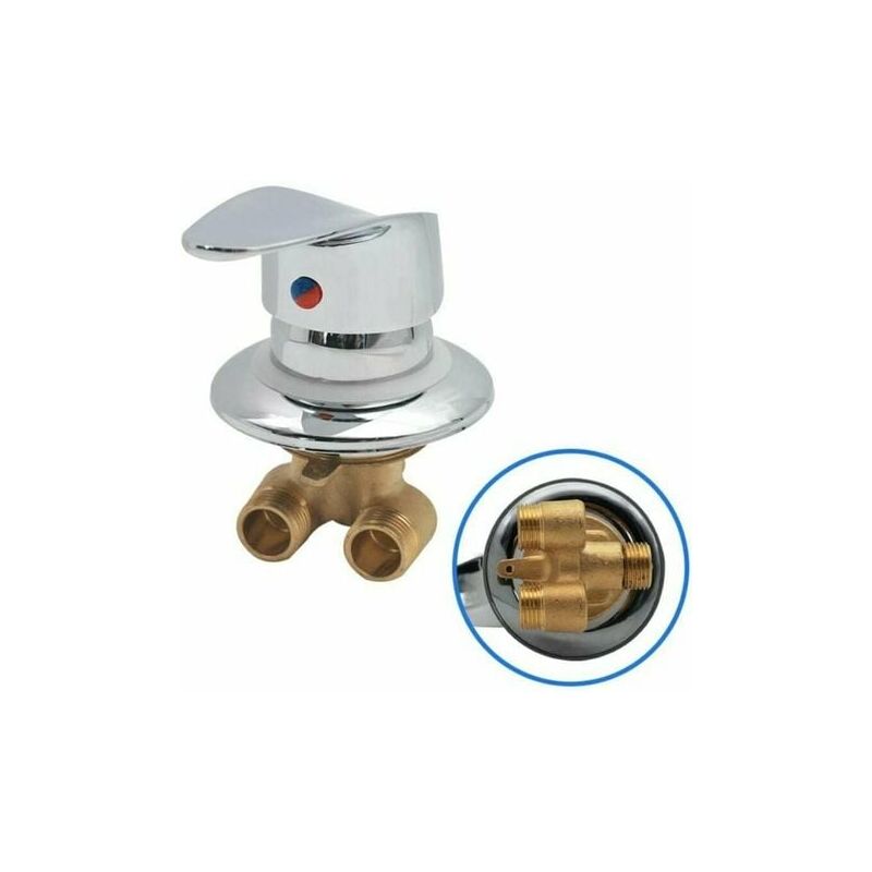 Carivent Single Handle Shower Enclosure Brass Shower Faucet Outlet Diverter Chrome Shower Mixer Tap G1/2 Connection Hot & Cold Water Shower Mixer for