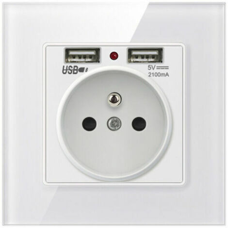 Carivent Wall Plug, presa elettrica da muro con doppia USB - Caricabatterie per iPhone/Android (1 pz)