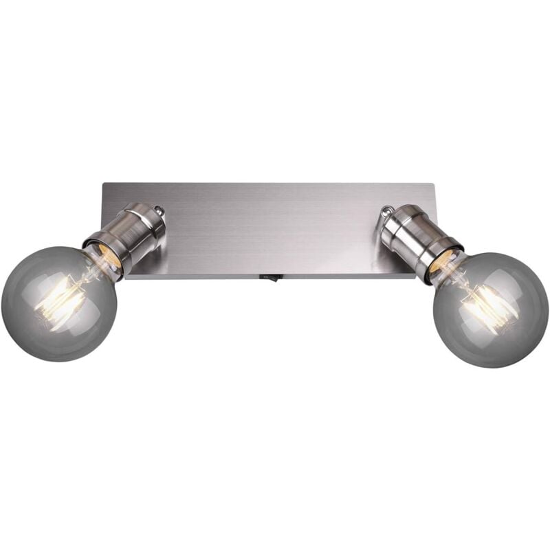 Leuchten - barra 2 spots carl in metallo acciaio con interruttore lunghezza 30CM - Trio