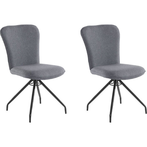 Carla-Chaise de salle à manger en tissu anthracite Paquet de 2