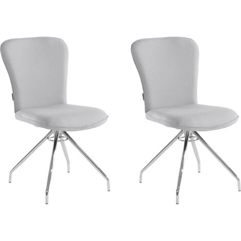 Carla-Chaise de salle à manger en tissu gris clair Lot de 2