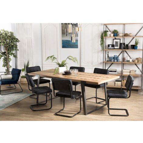 CARLA - Table à manger 220x100cm bois et métal