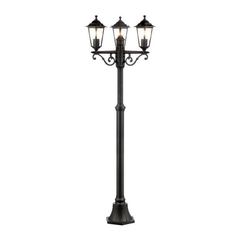 Carleen Lampadaire extérieur 3L, noir, E27 max 60W, ampoule non incluse