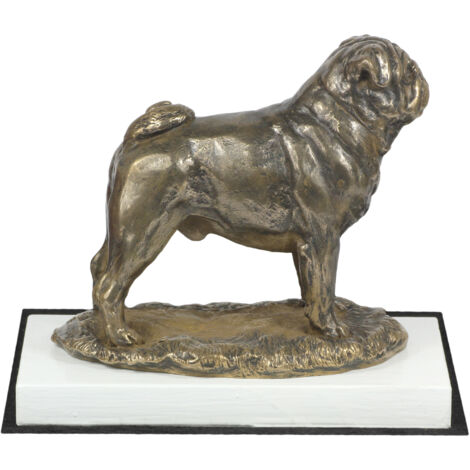 Carlin, Carlin - statuette de chien, figurine sur socle blanc, trophée pour une exposition canine par Art-Dog